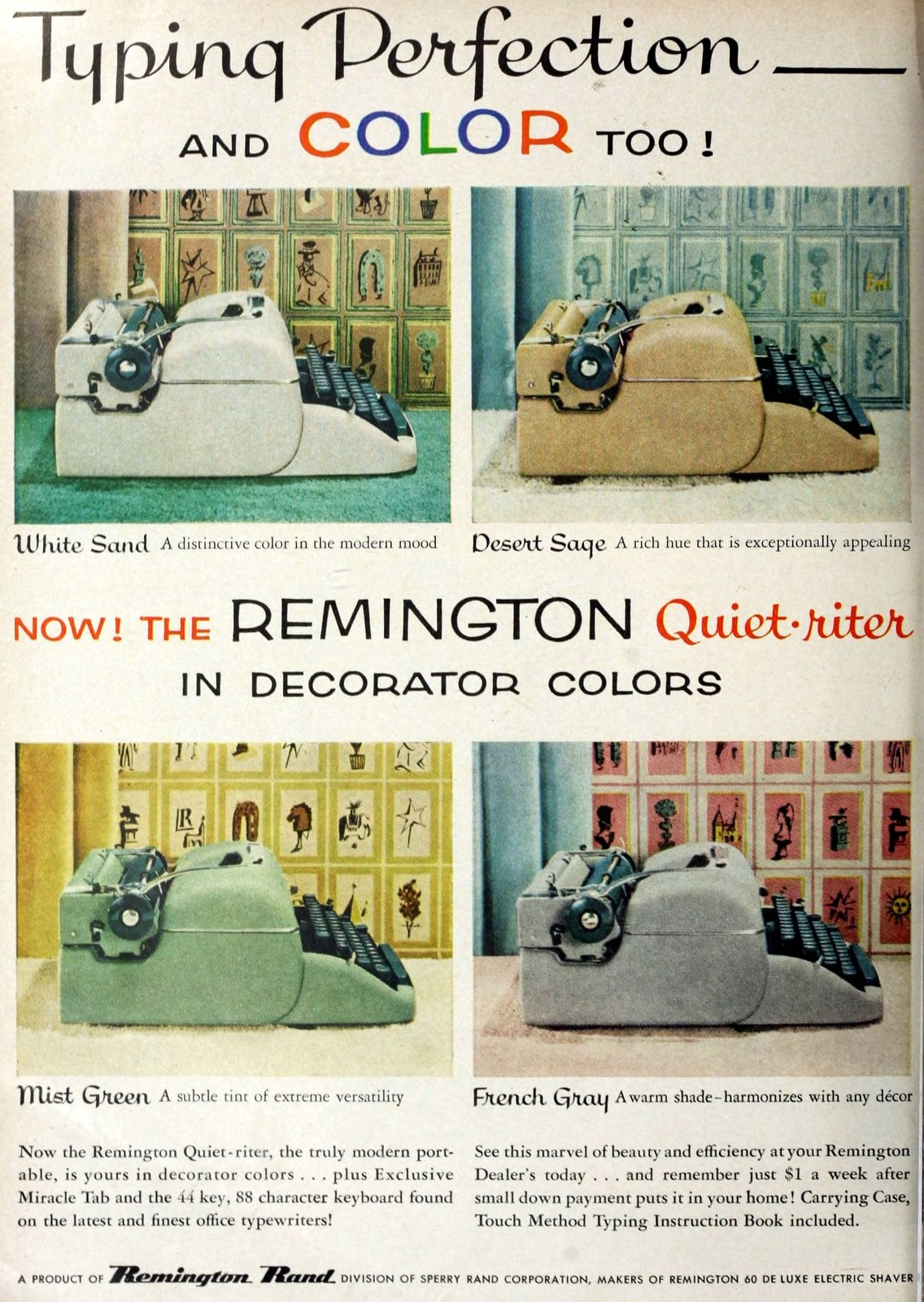 Vintage 1950s Remington typewriters via ClickAmericana com