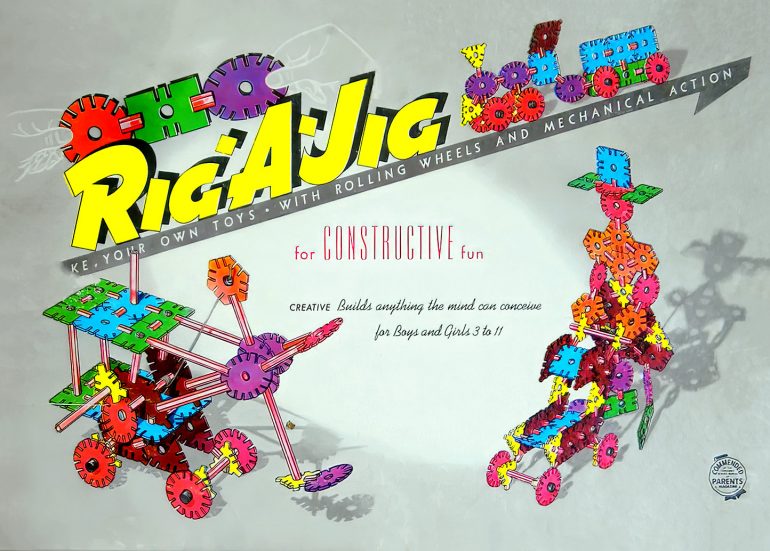 See old RigaJig construction toys from the 1950s Click Americana