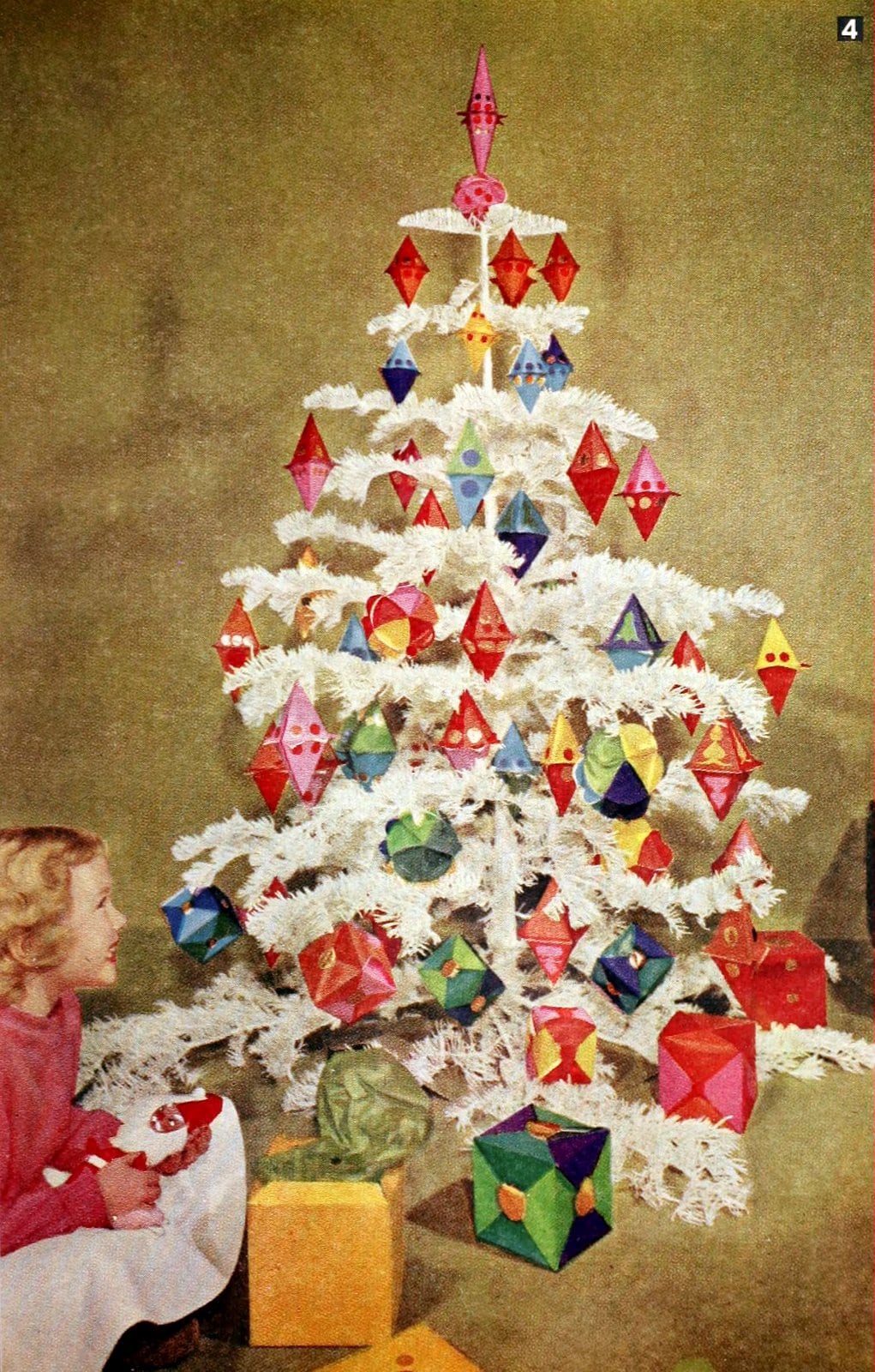 Vintage 1950s white Christmas tree (3)