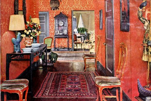 Vintage 1960s living room with Victorian-era flair