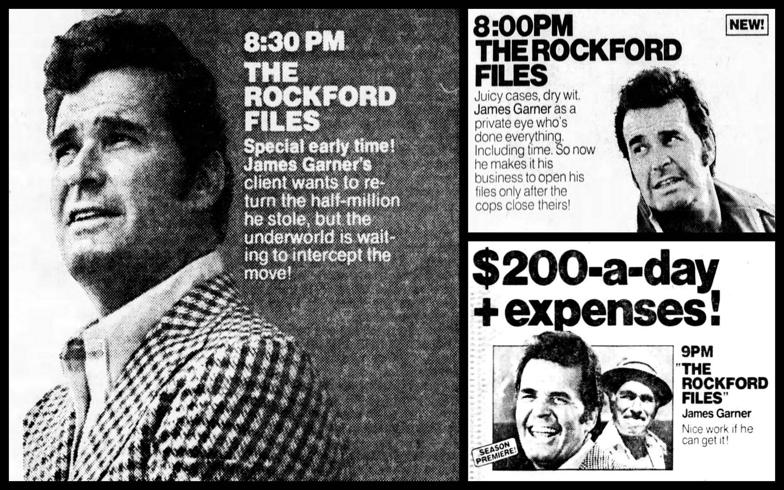 The Rockford Files: Inside the smart, character-driven detective hit of the 1970s (plus reboot rumors!) 5 Vintage 1970s Rockford Files newspaper ads via ClickAmericana com