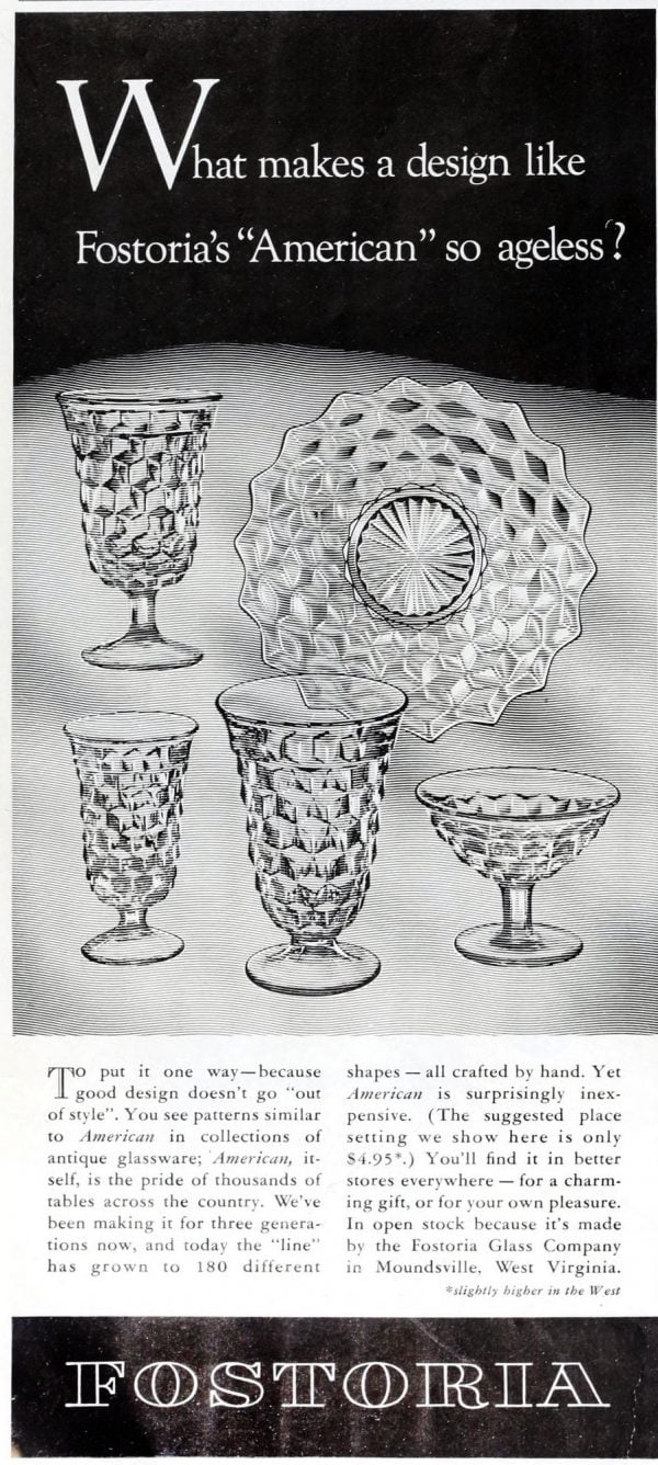 Vintage Fostoria glass 100+ old patterns, colors & styles of the