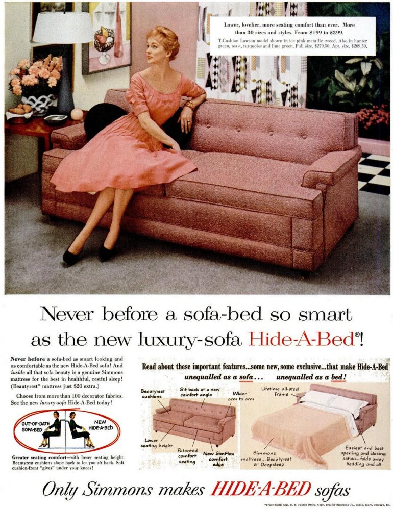 HideaBed sofas from the 40s, 50s, 60s & 70s See 50 vintage styles