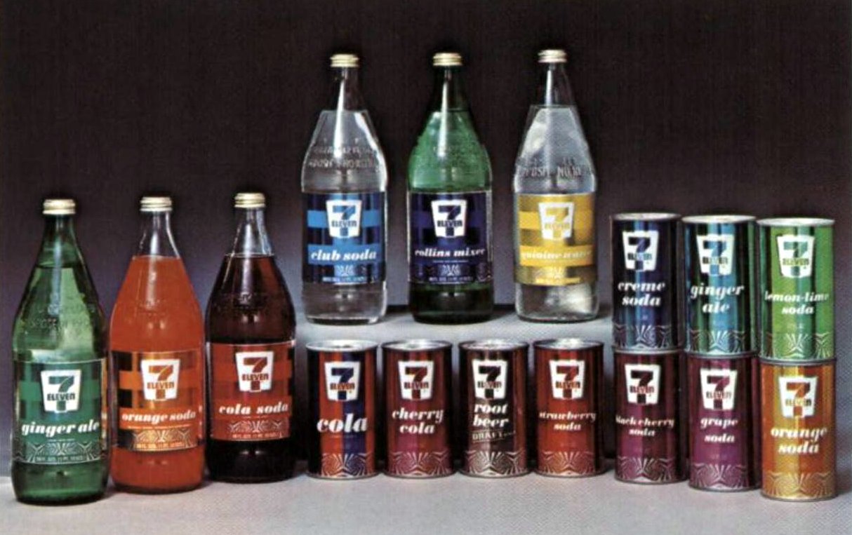 Vintage 7-Eleven stores & the era of Slurpees, arcade games & quick stops 44 Vintage 7-11 branded drinks (1972) via ClickAmericana com