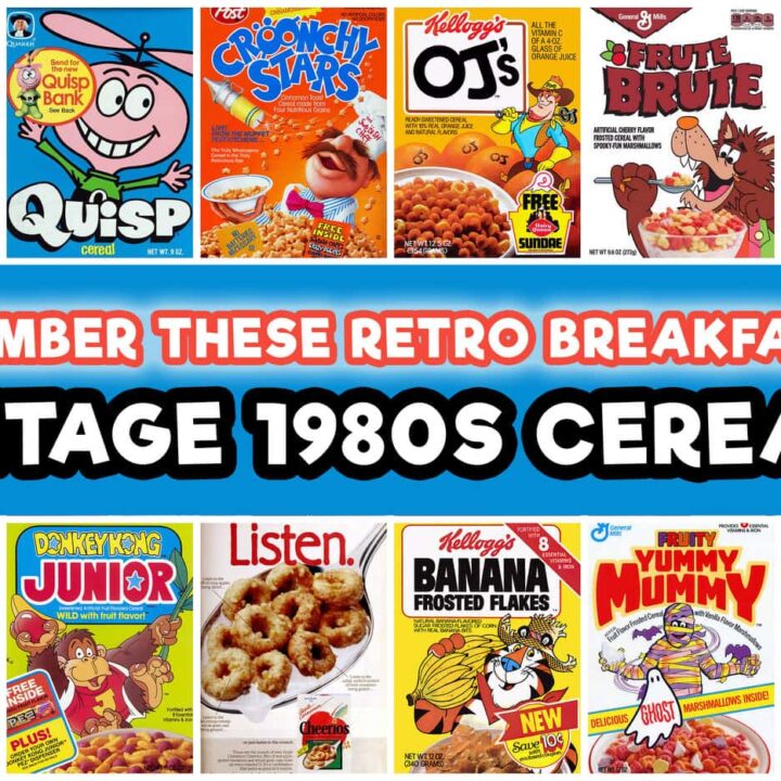 Vintage 80s cereal brands and flavors