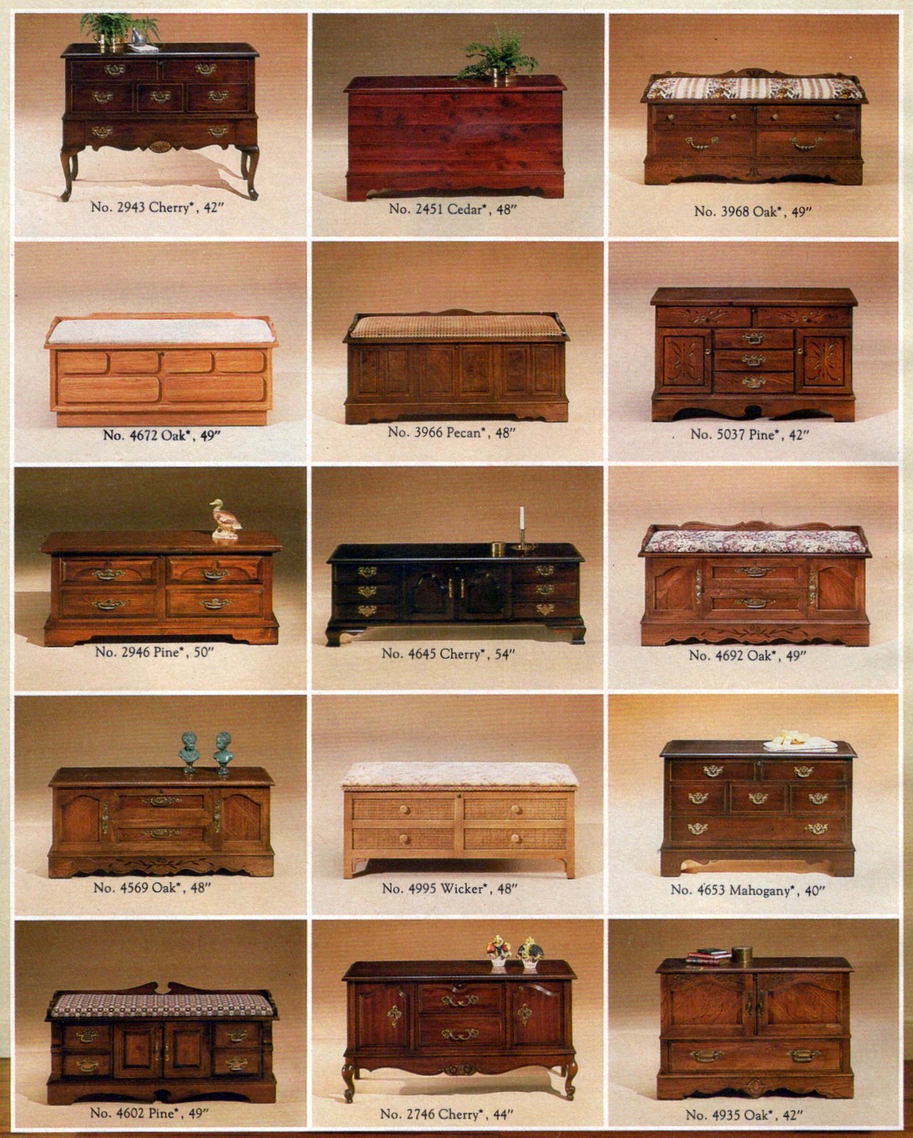 Vintage 80s hope chests linen chests from 1984 at ClickAmericana com