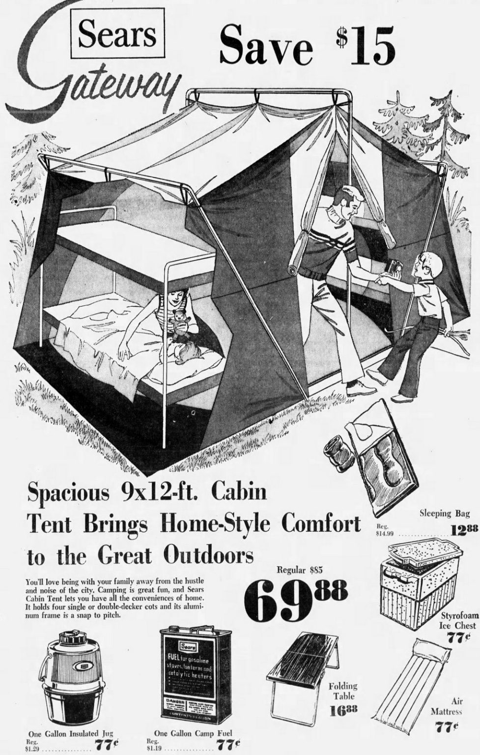 Vintage tents Camping with oldfashioned canvas to innovative space