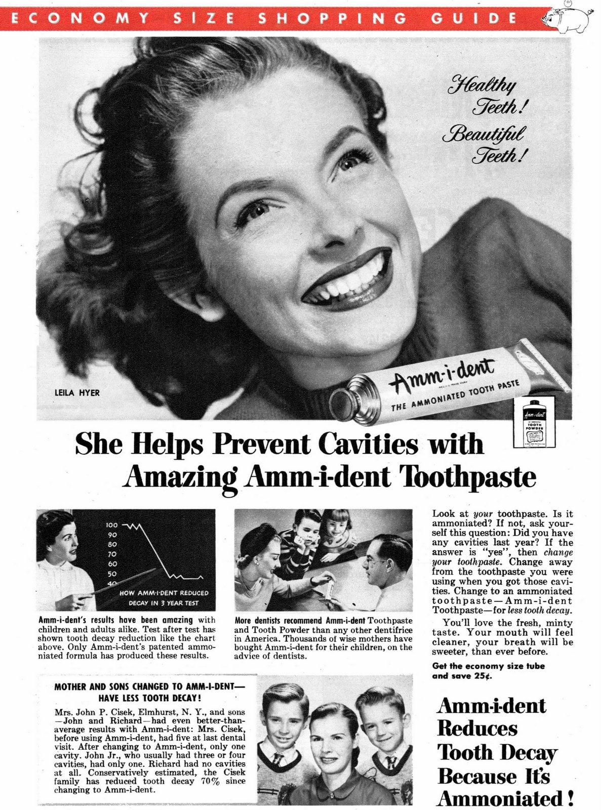 Vintage Amm-i-dent Toothpaste (1952) via ClickAmericana com