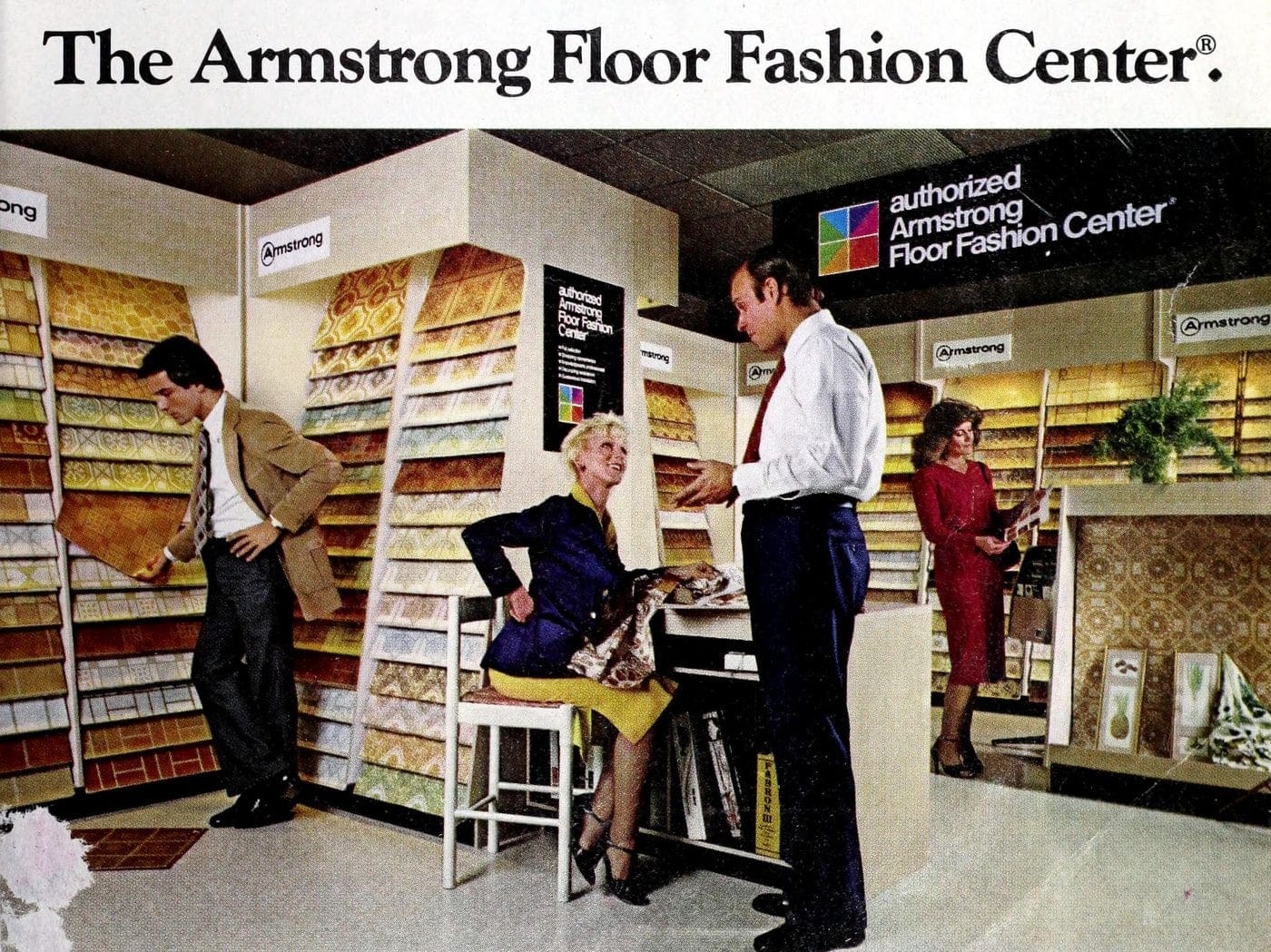 Vintage Armstrong Floor Fashion center with vinyl linoleum sample store - From ClickAmericana com