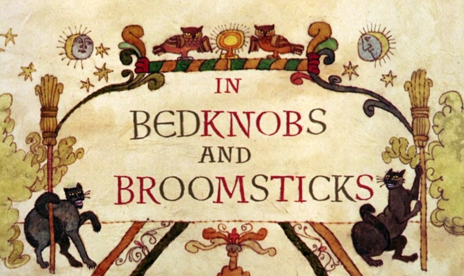 Vintage Bedknobs and Broomsticks title card via ClickAmericana com