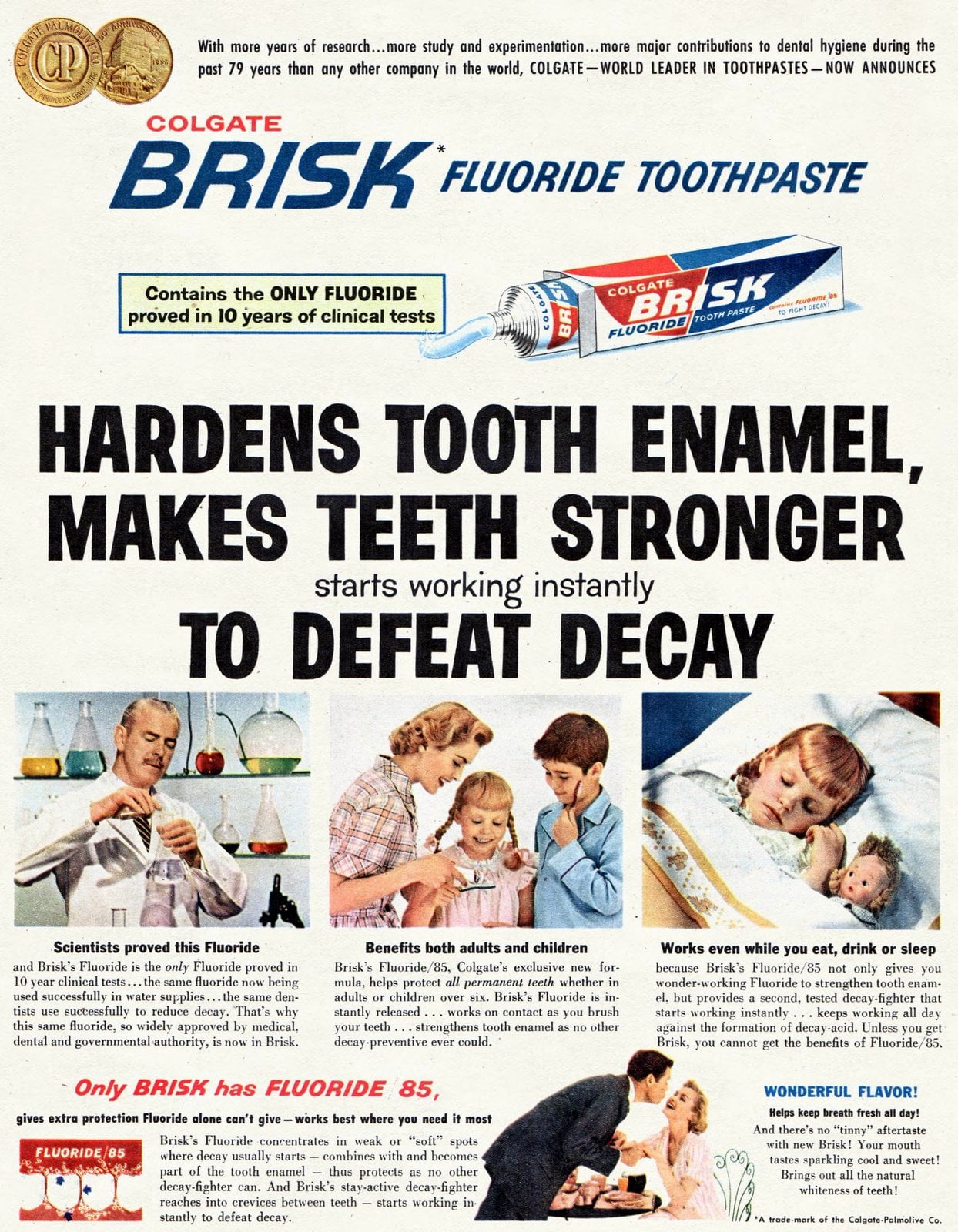 Vintage Brisk fluoride toothpaste from Colgate (1956) via ClickAmericana com