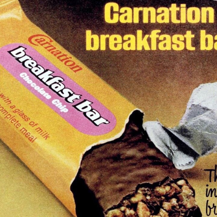 Vintage Carnation Breakfast bar 1970s