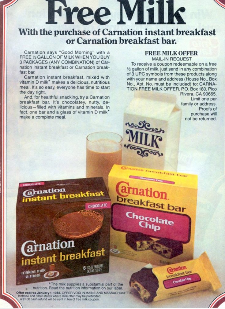 Remember Carnation Breakfast Bars & Carnation Instant Breakfast
