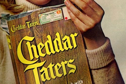 Vintage Cheddar Taters potato snacks from the '70s