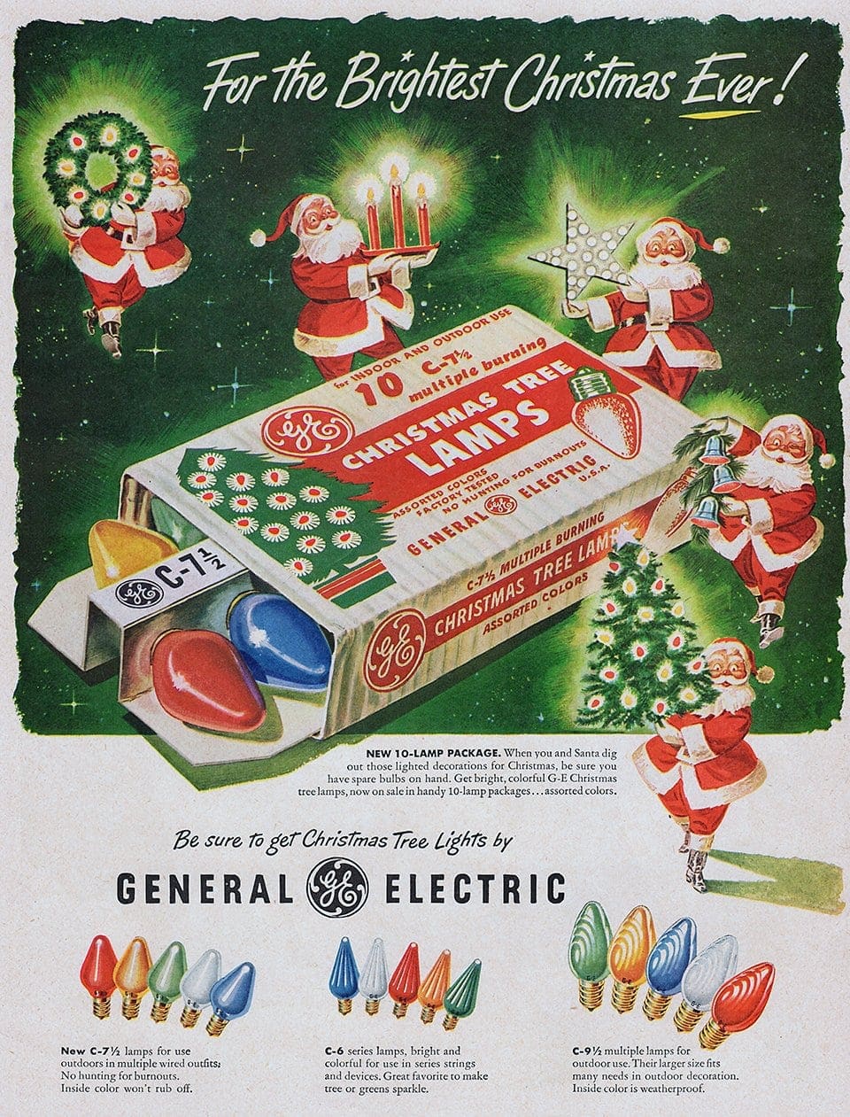 See some colorful vintage Christmas lights, and how trees & towns used