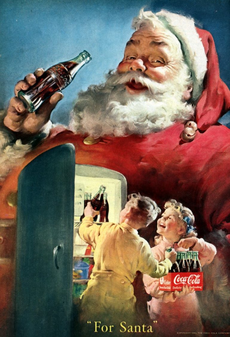 12 vintage CocaCola Christmas ads, starring Santa Claus