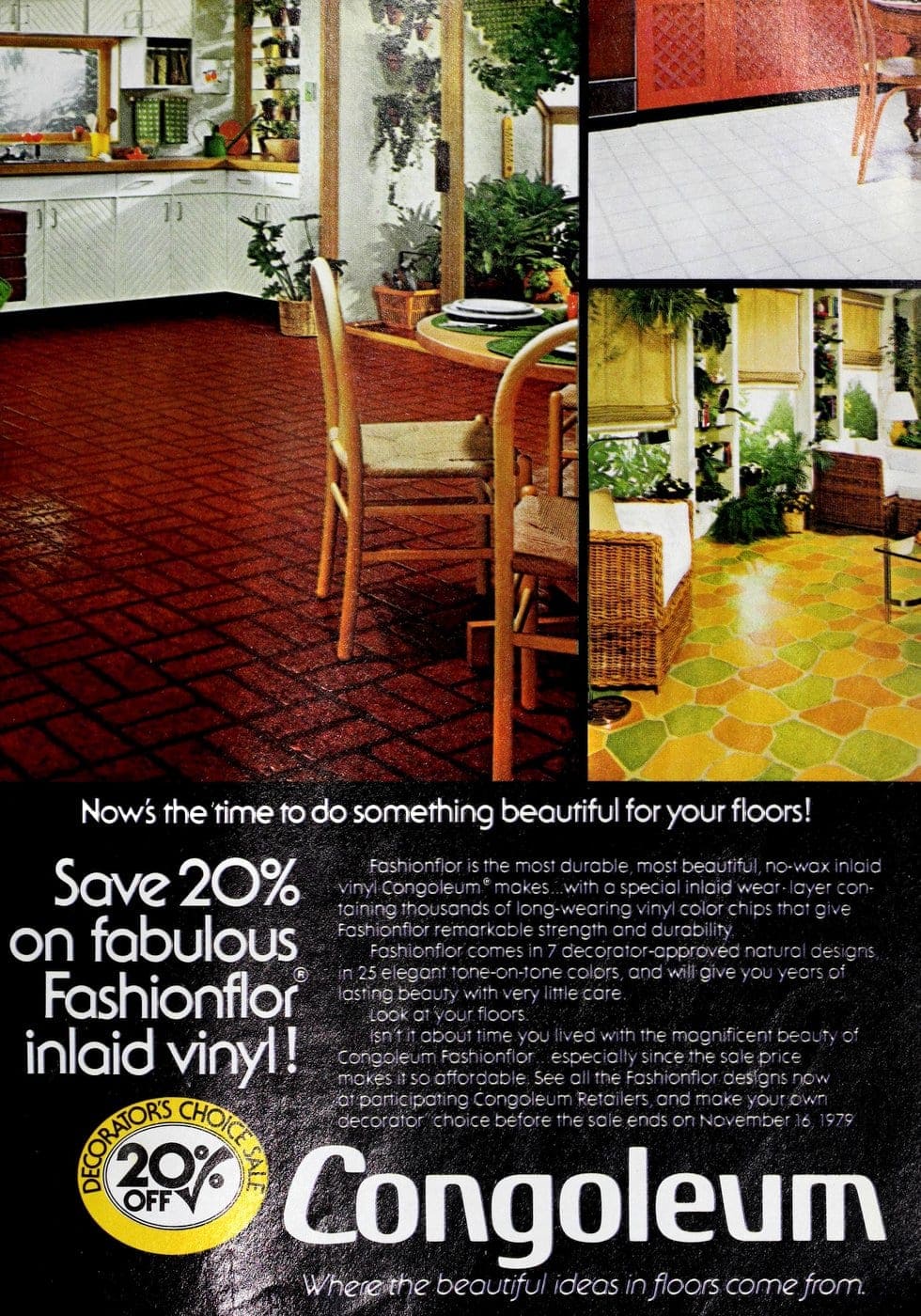 Vintage Congoleum vinyl flooring from 70s and 80s - From ClickAmericana com (1)