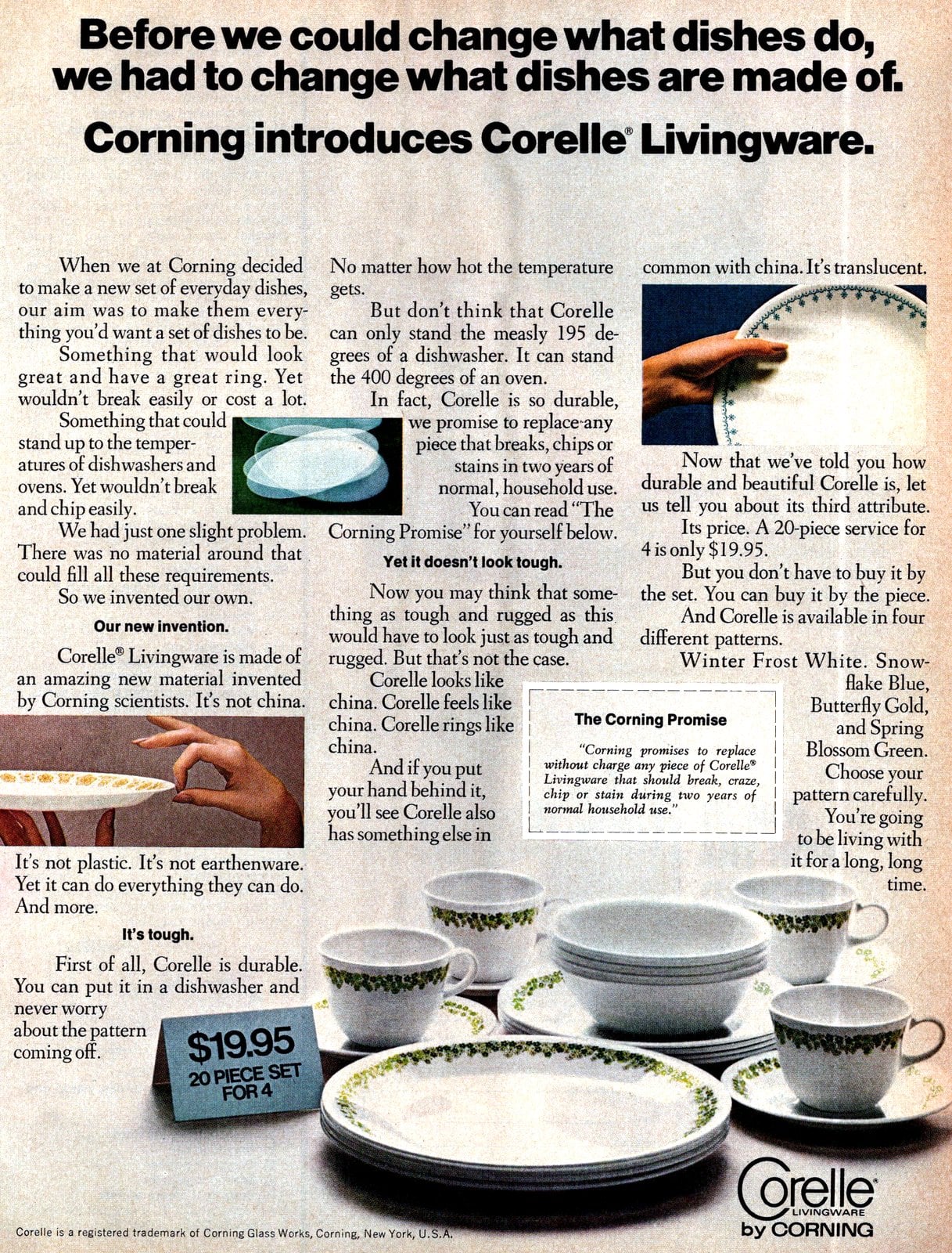 Vintage Corelle designs from 1972 via ClickAmericana com