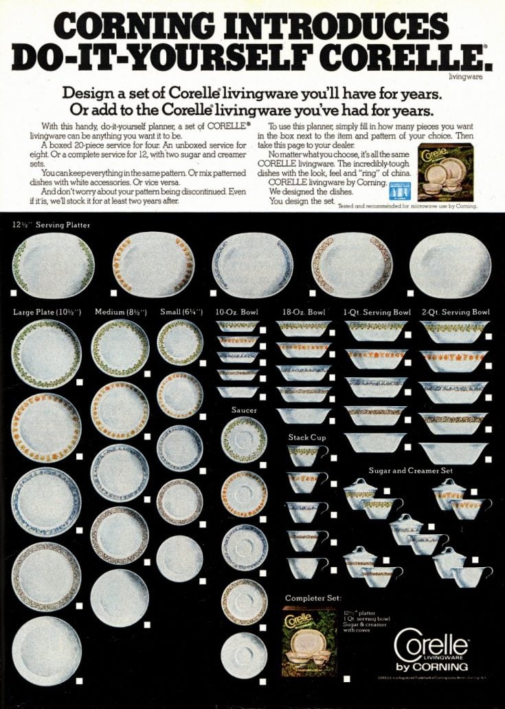 Vintage Corelle dishes from the 70s & 80s are plates full of memories