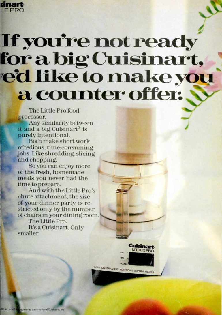 Vintage Cuisinarts and other food processors were musthave small