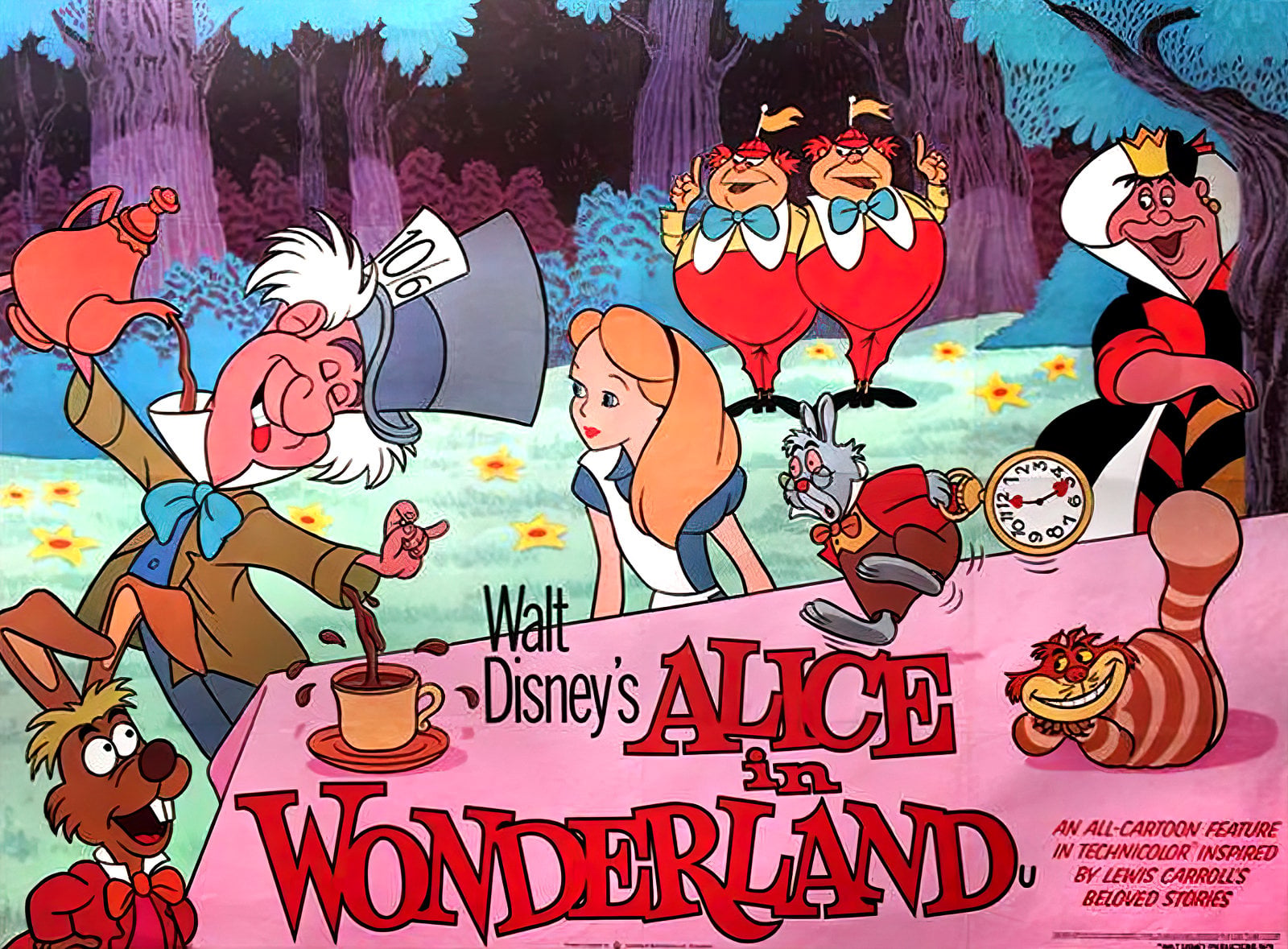 Vintage Disney Alice in Wonderland film via ClickAmericana com