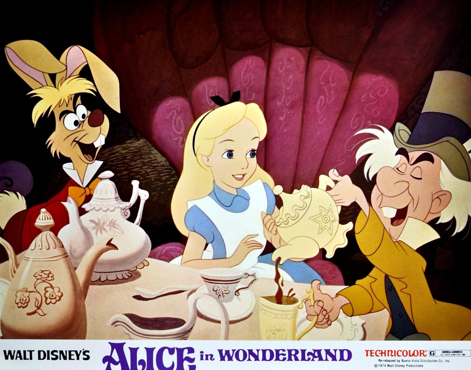 Vintage Disney Alice in Wonderland lobby card - Tea party via ClickAmericana com