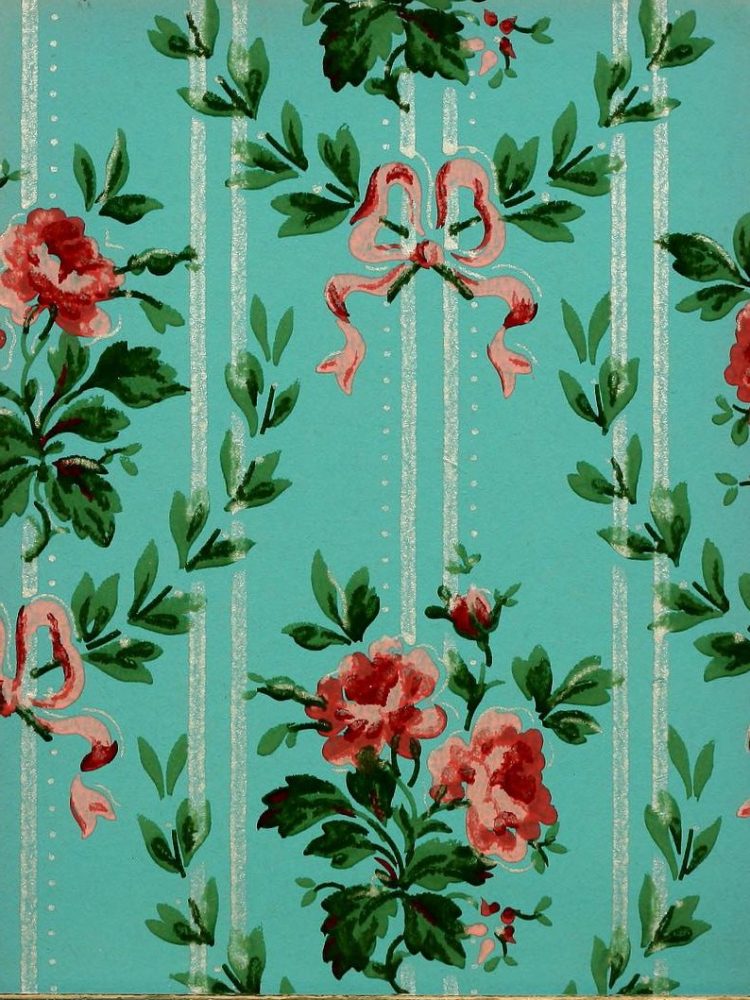 Old Edwardian wallpaper styles & home decor, plus 40 real paper samples from the early 1900s