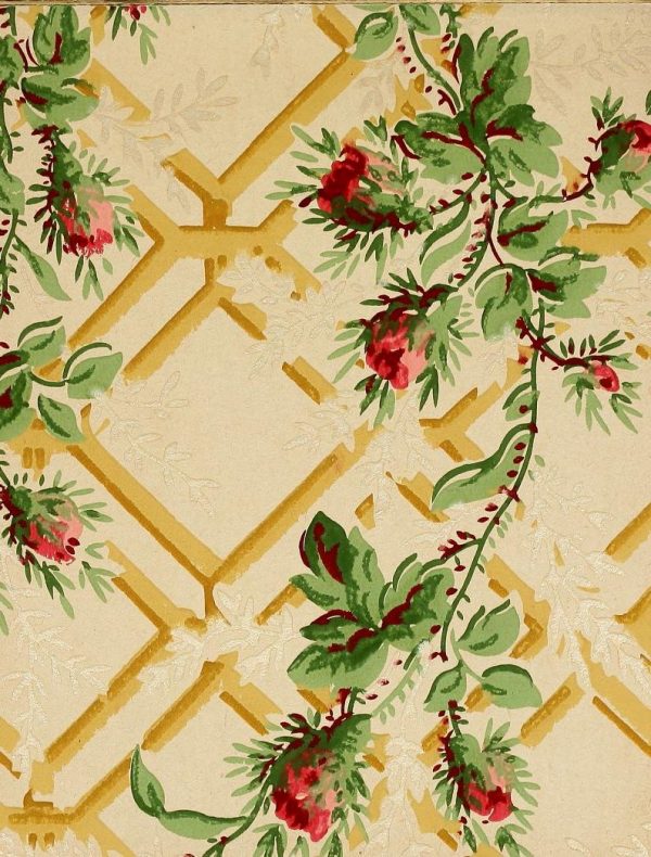 Old Edwardian wallpaper styles & home decor, plus 40 real paper samples from the early 1900s
