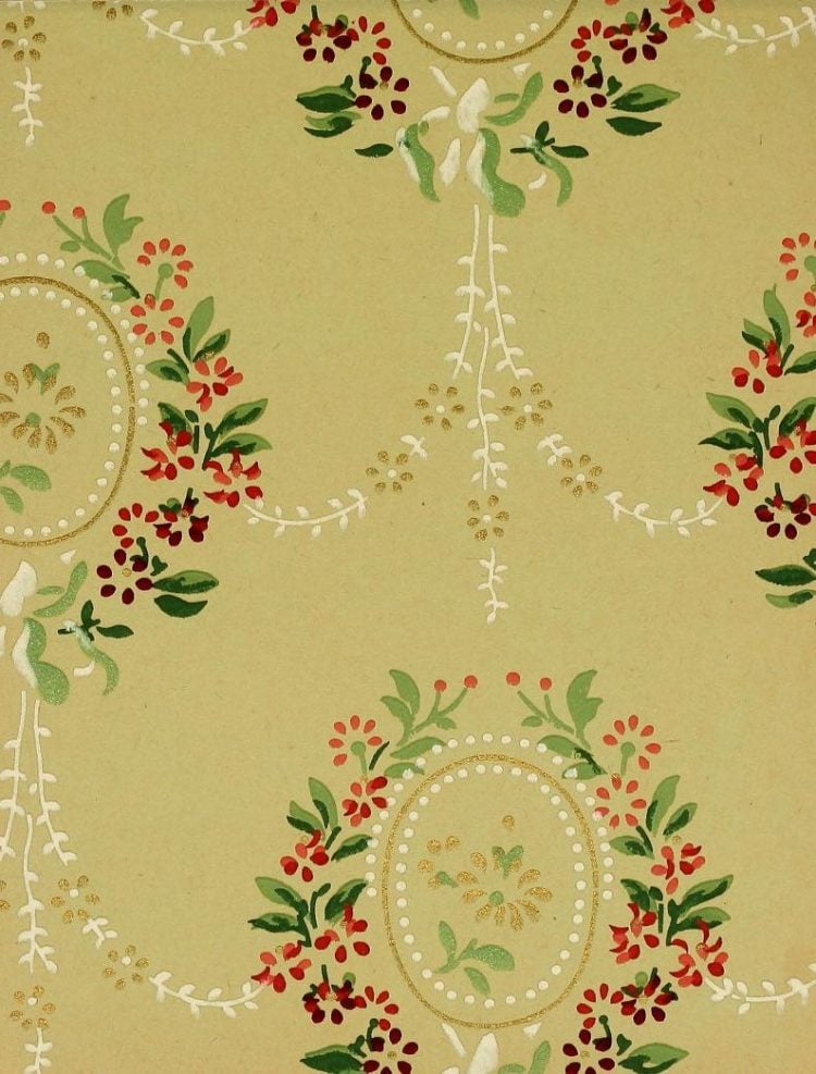 Old Edwardian wallpaper styles & home decor, plus 40 real paper samples