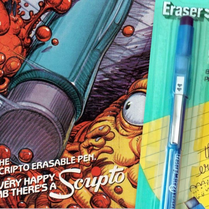 Vintage Eraser Mate and Scripto Erasable Pens from the 80s