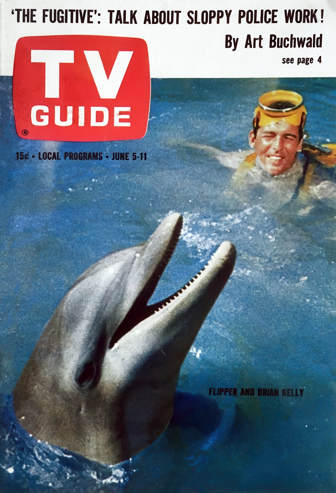 Vintage Flipper TV show on the cover of TV guide (1965) via ClickAmericana com