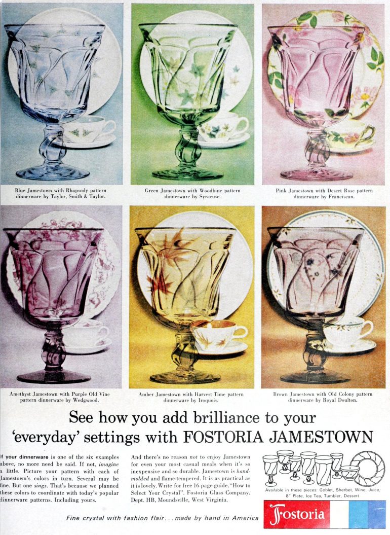 Vintage Fostoria glass 100+ old patterns, colors & styles of the