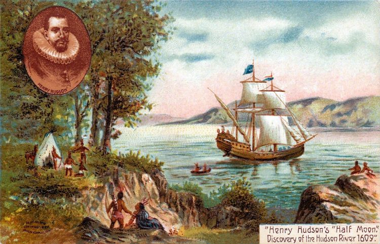 Vintage Half Moon ship - Henry Hudson
