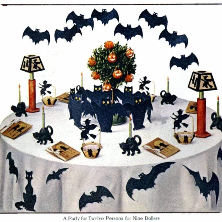 Vintage Halloween party decorations-Silhouette table