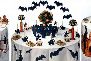Vintage Halloween party table decorations