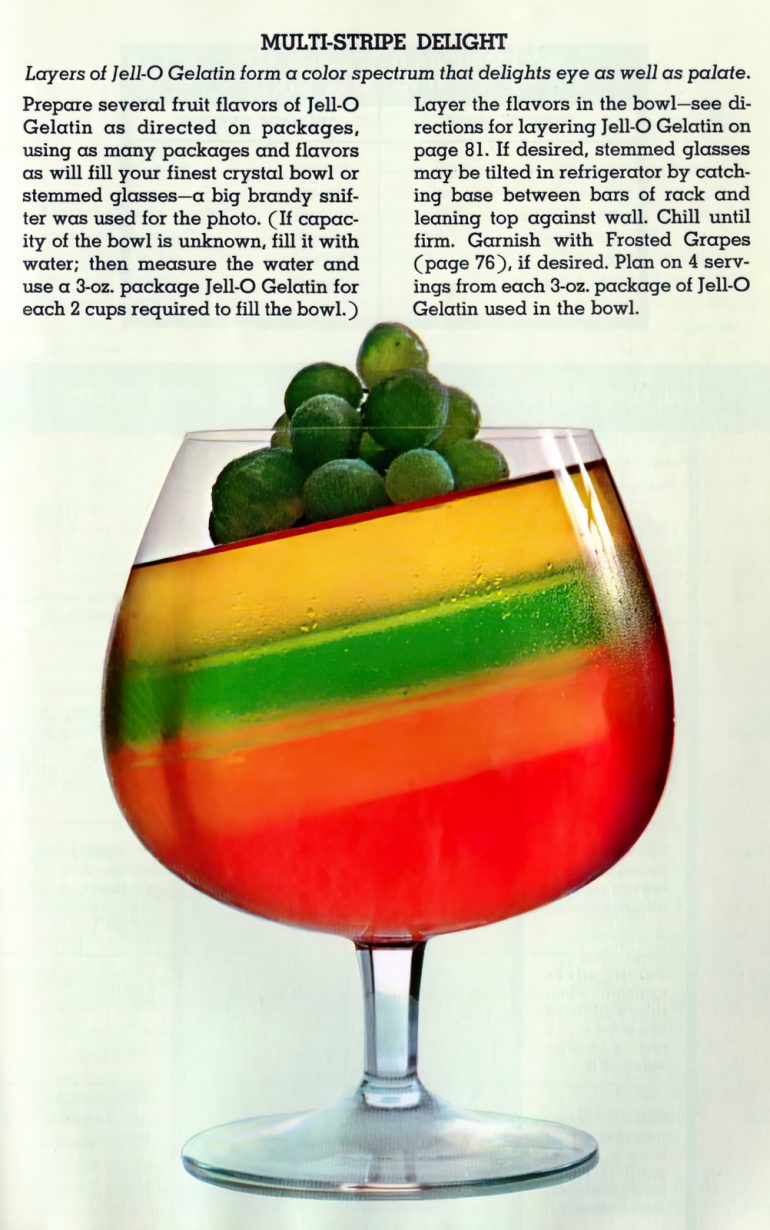 Make rainbowstriped layered Jello the '60s way Click Americana