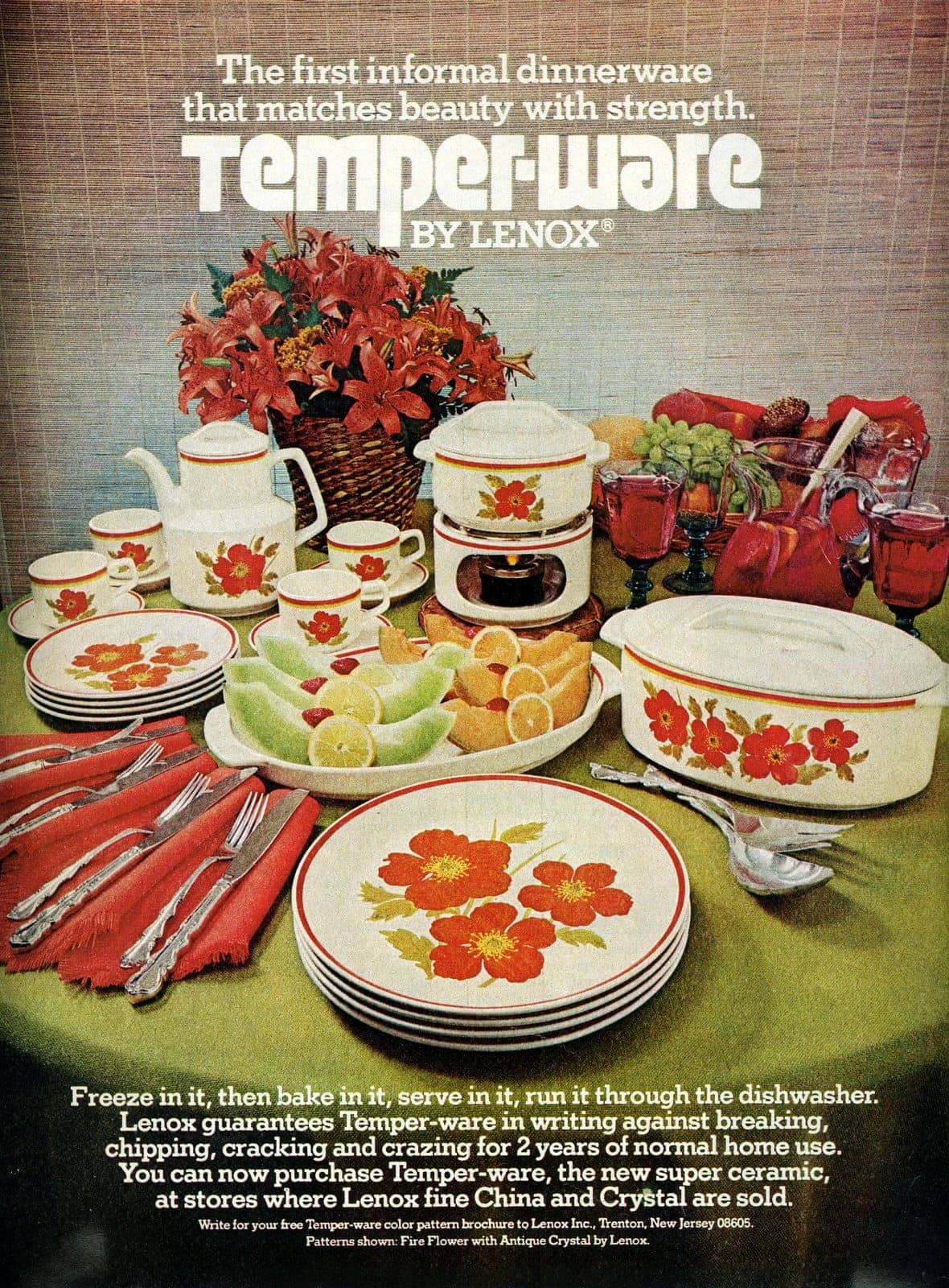 Lenox Temperware informal dinnerware sets from the '70s came in 8 patterns Click Americana