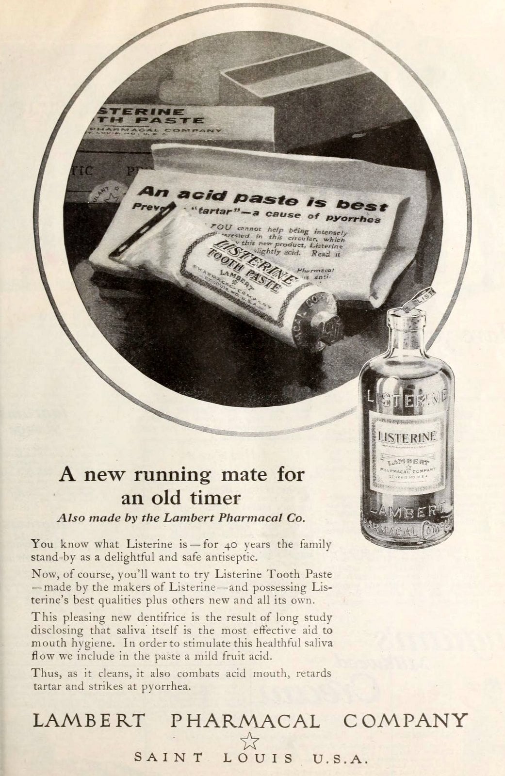 Vintage Listerine Tooth Paste (1921) via ClickAmericana com