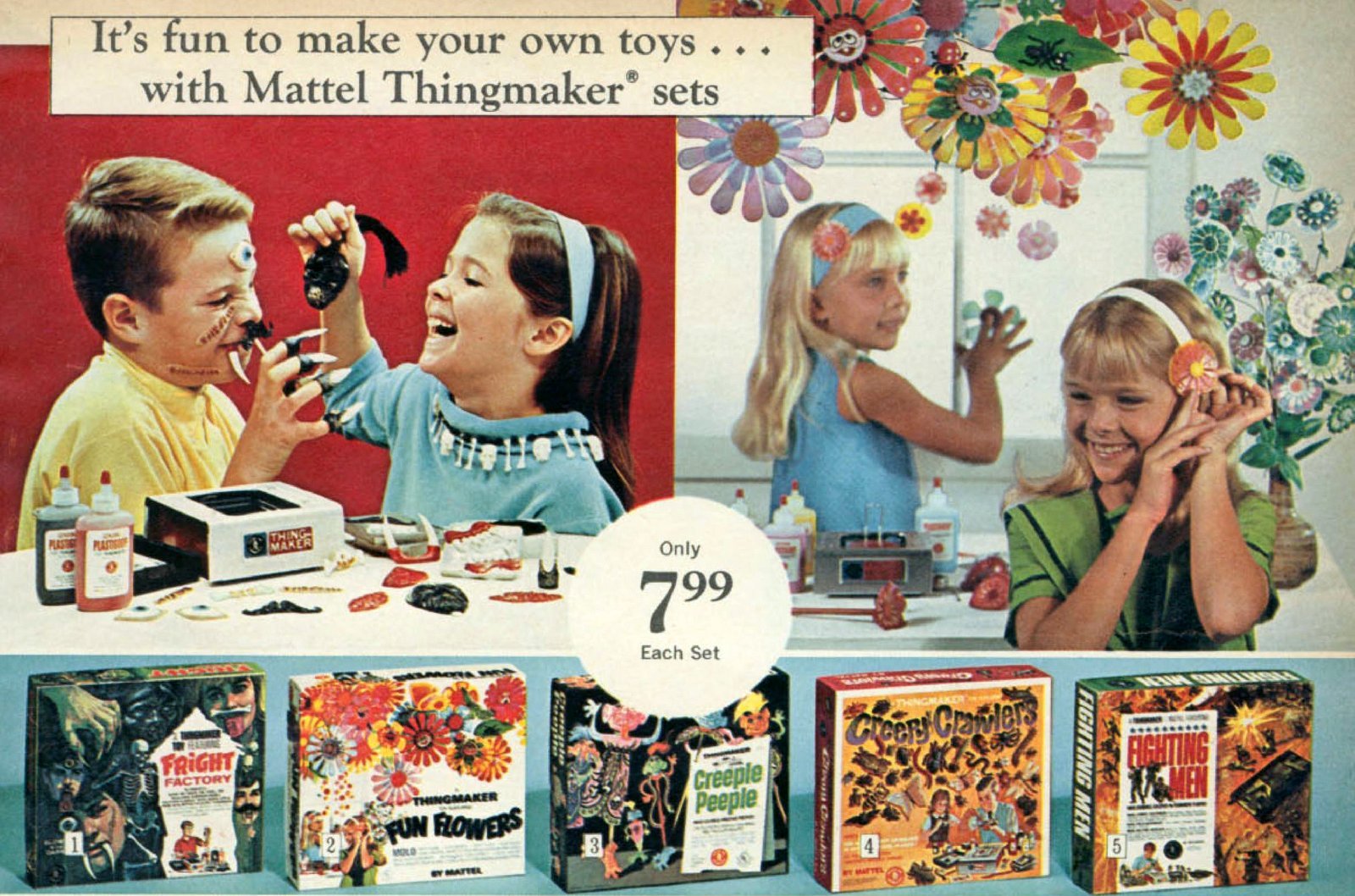 Vintage Mattel Thingmaker play sets (1967) via ClickAmericana com