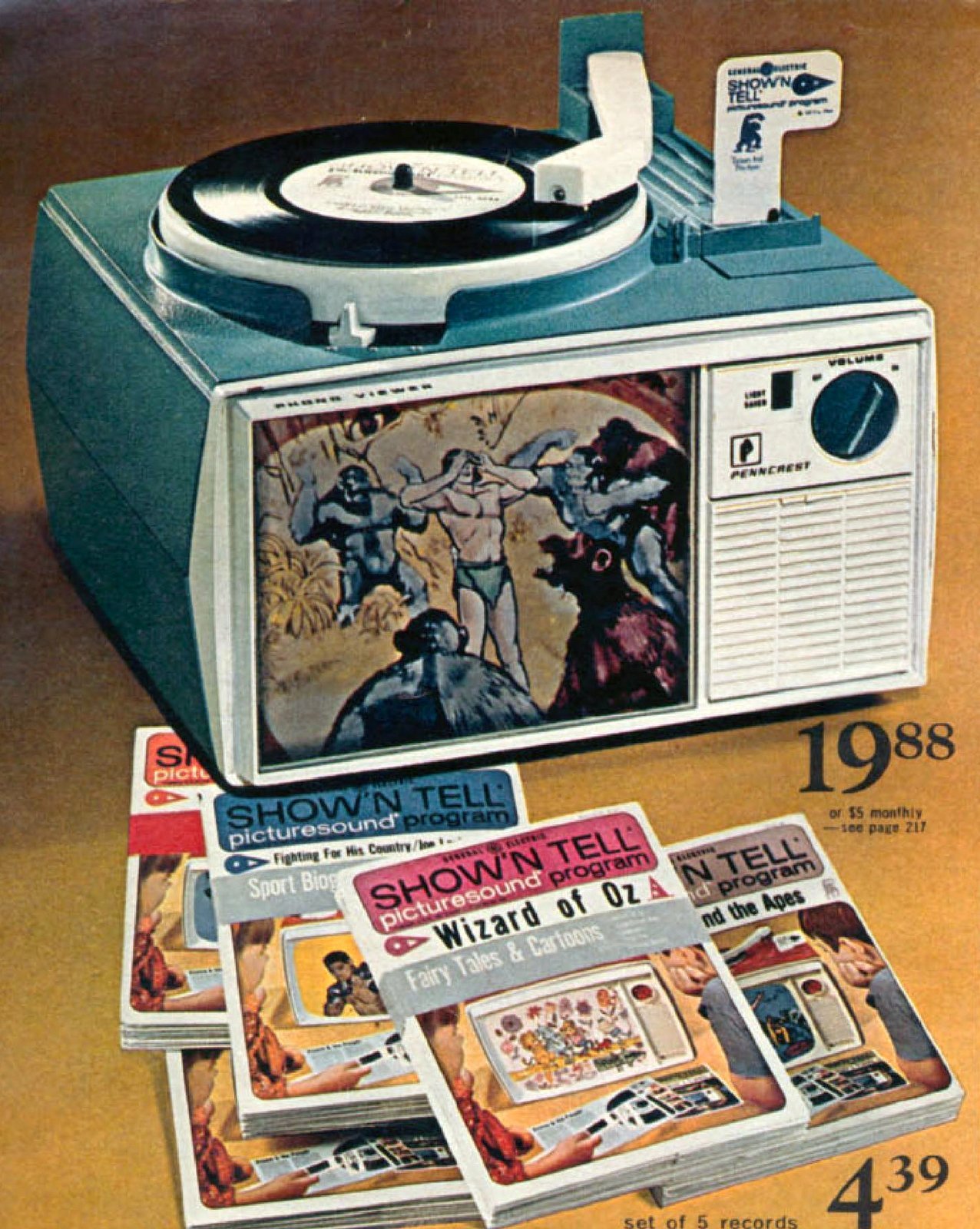 Vintage Show N Tell book record player viewer (1967) via ClickAmericana com