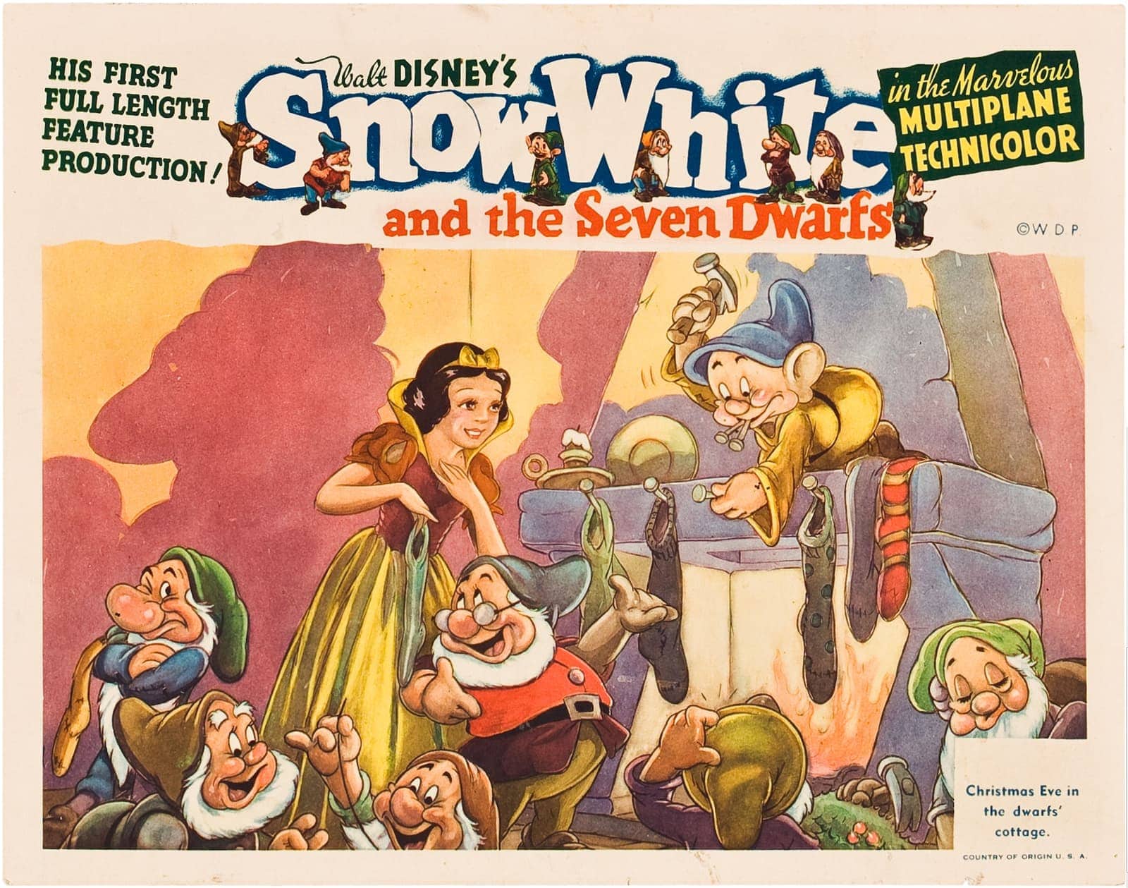Disney's movie 'Snow White and the Seven Dwarfs' dazzled audiences for decades 1 Vintage Snow White movie lobby poster from the 1930s