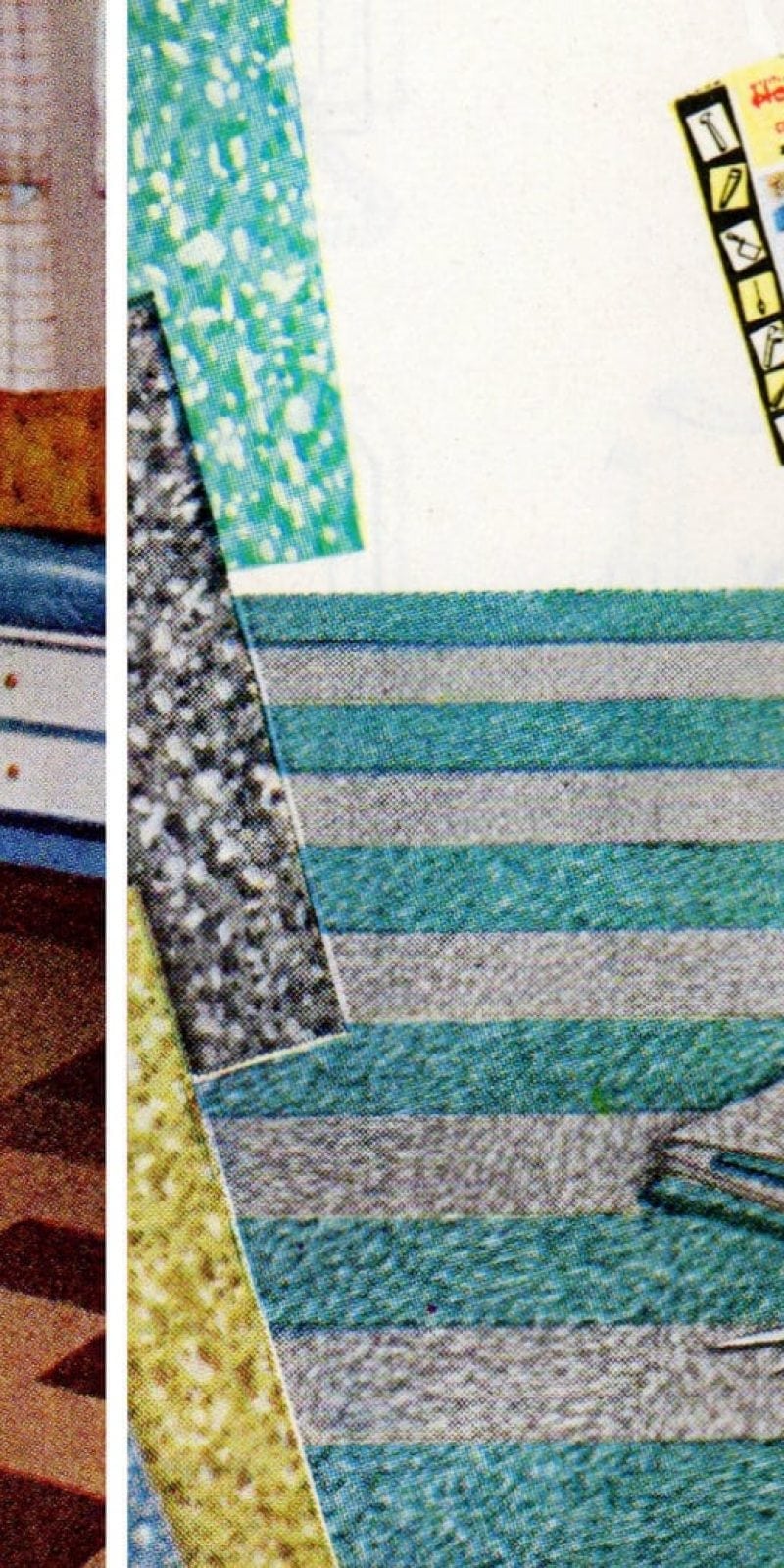 Vintage Terraflex vinyl asbestos tile in terrazzo colors (1957) Click