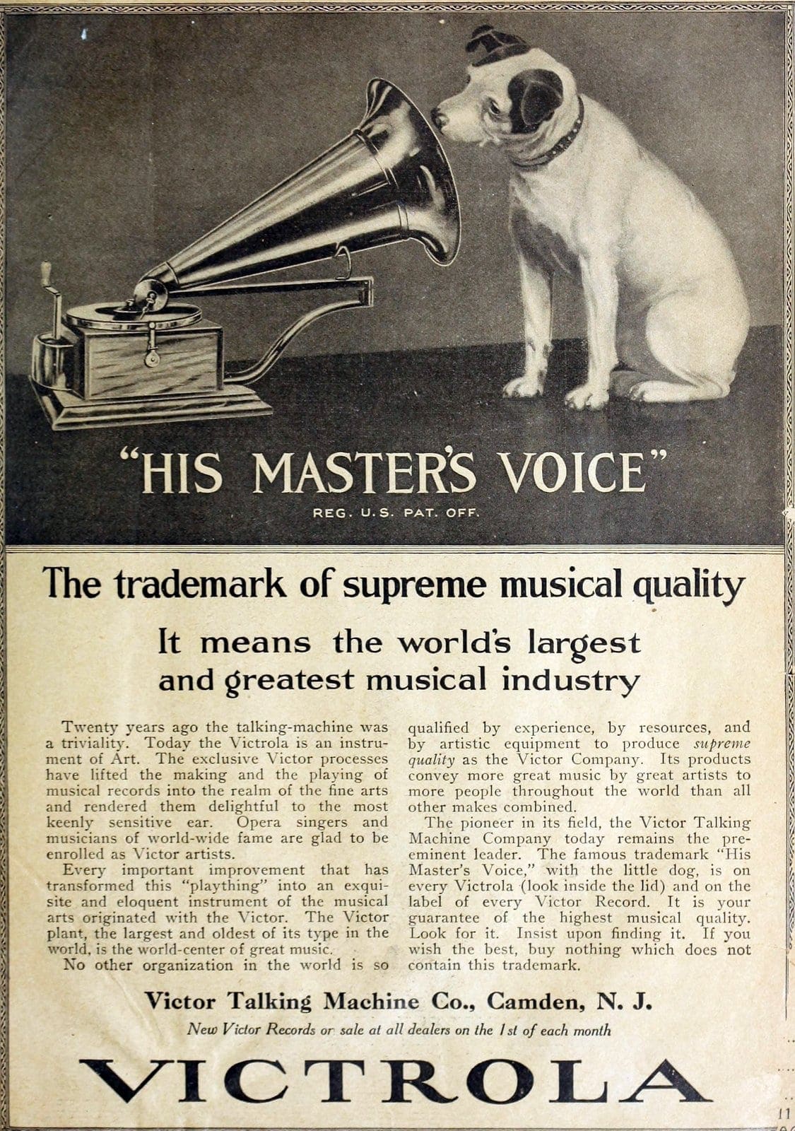 V is for Victrola: The famous record player that turned a brand name into a household word in 1906 24 Vintage Victrola - His Master's Voice