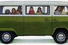 Vintage WV bus van in green