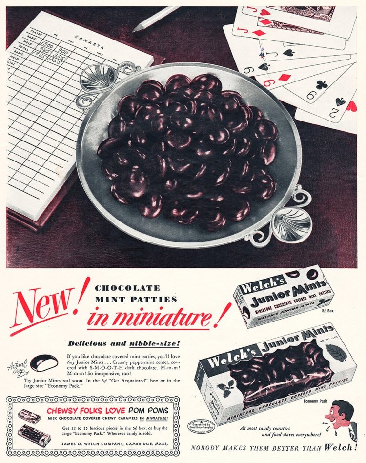 Remember these vintage Welch's candies? Junior Mints, Sugar Daddy, Nut