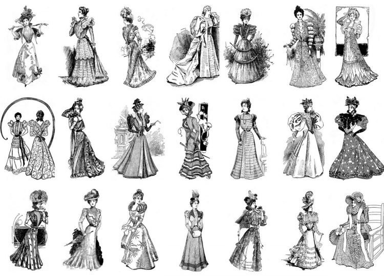 Vintage Women Coloring Book #5: Victorian Fashion Plates from the Late ...