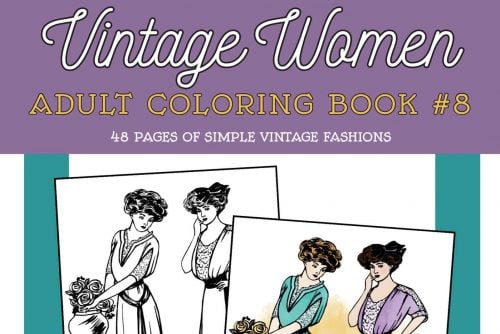 Vintage Women Coloring Book 8 Simple Vintage Fashions