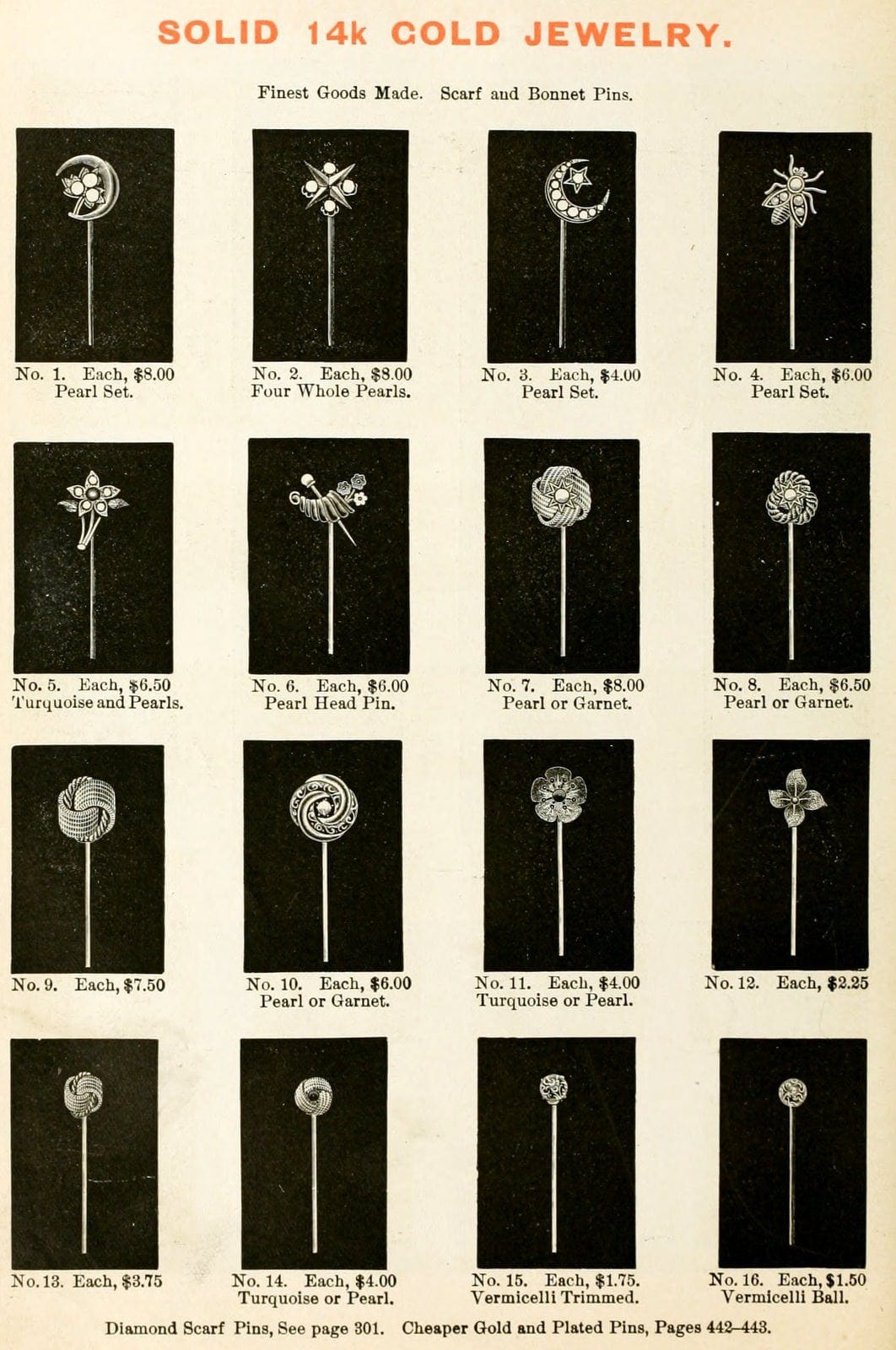 Antique stickpins & scarf pins Jewelry from the Victorian & Edwardian