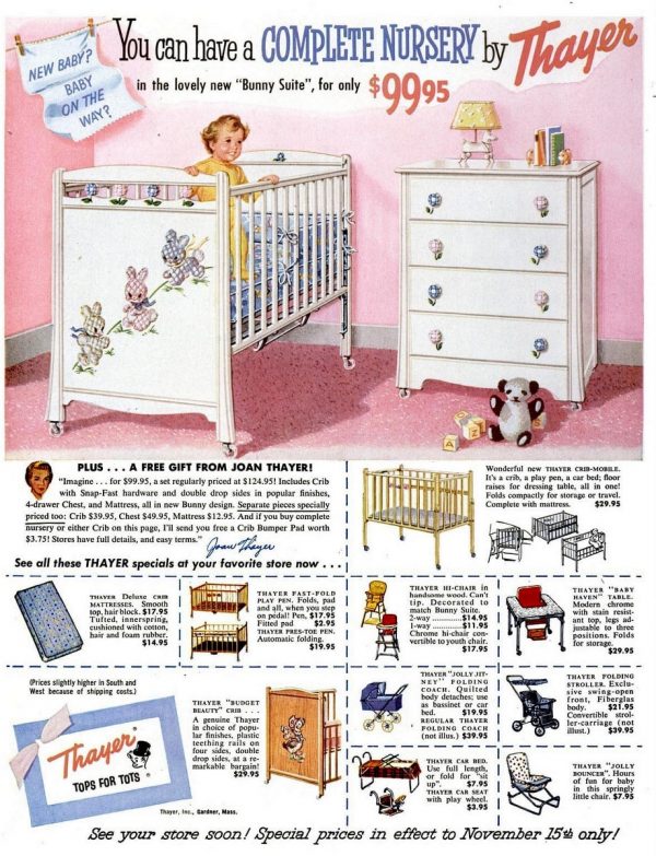 See 1950s nursery furniture & vintage decor for the baby's room Click