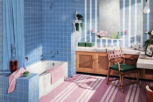 Vintage bathroom tile design ideas from the 1950s and 1960s